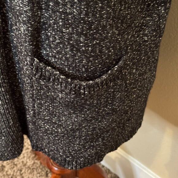 Chico's sweater short sleeve marled gray open front cardigan pockets Sz 2 US L - Picture 5 of 7